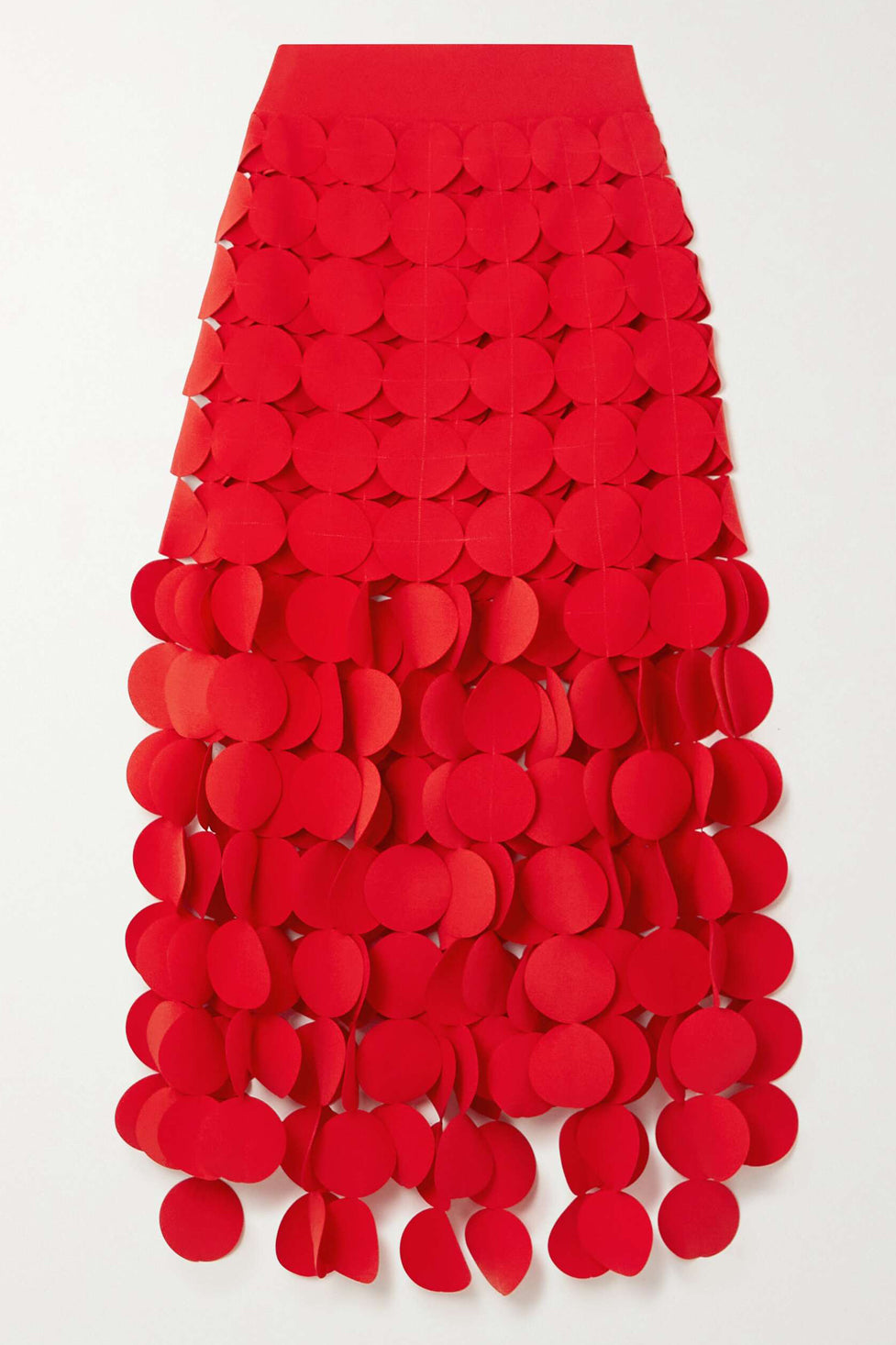 Katelyn Fringe Midi Skirt - Red