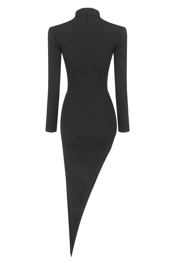 Kennedy Asymmetric Cut-out Ribbed Dress