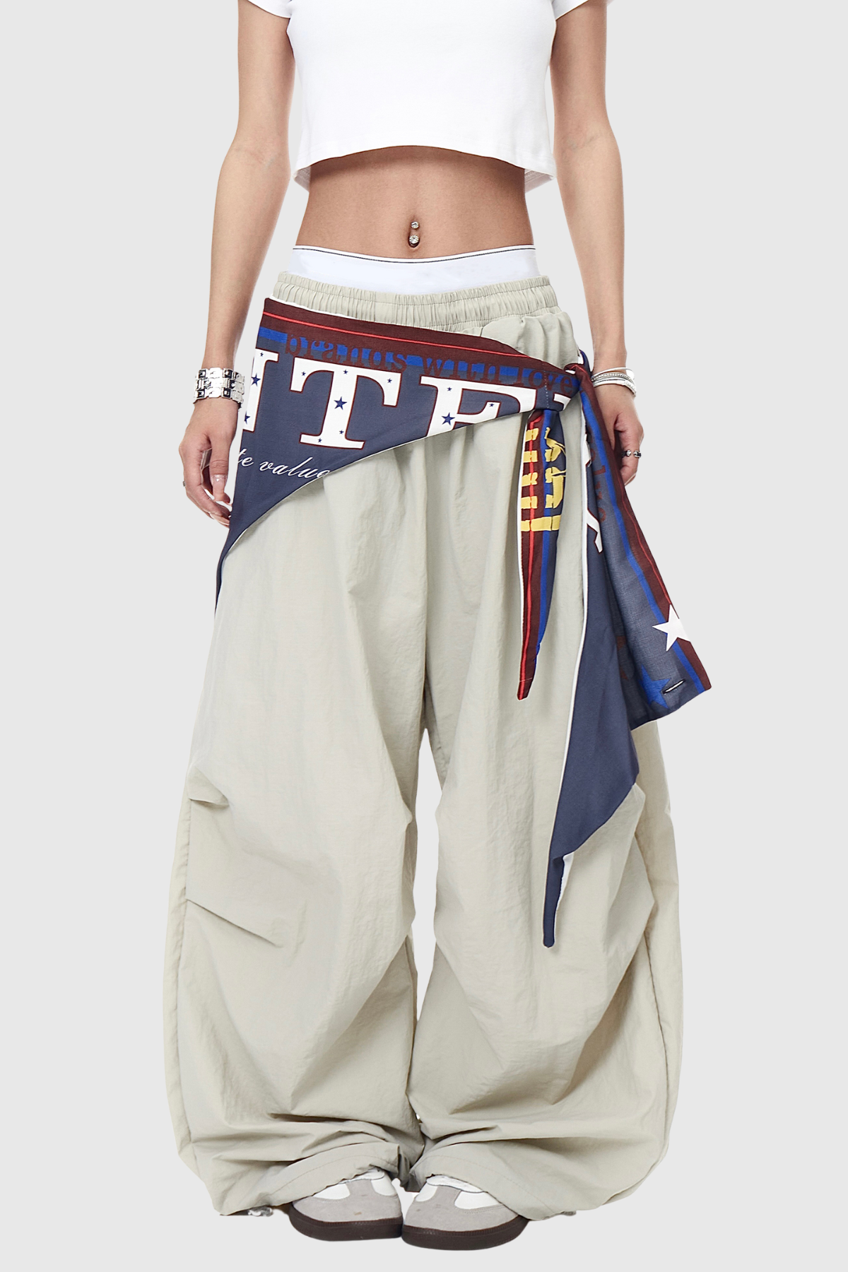 Kenta Baggy Cargo Pants - Apricot