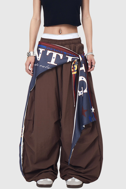 Kenta Baggy Cargo Pants - Brown
