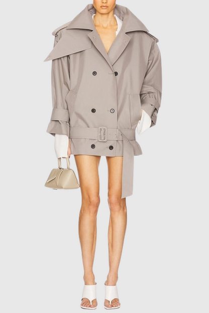 Khalon Double-Breasted Belted Trench Coat