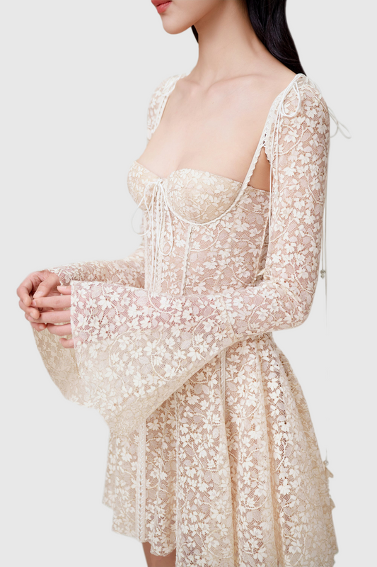 Koprae Lace Jacquard Mini Dress