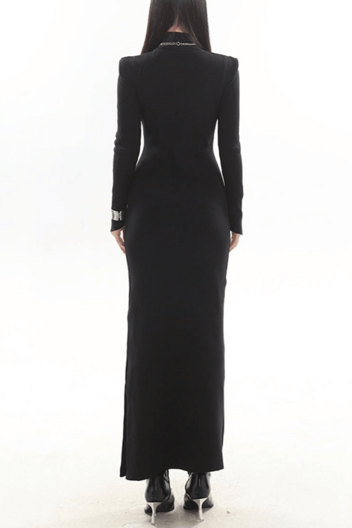 Kulic Buckle Embellished Knit Maxi Dress
