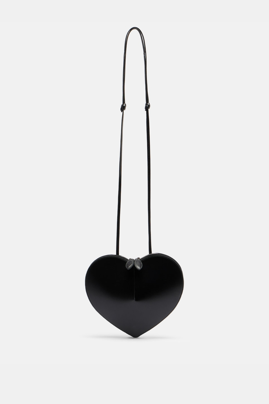 Kyaia Heart Leather Shoulder Bag - Black