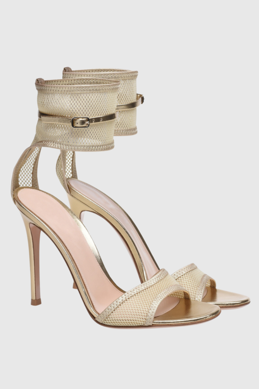 Lagoma Mesh Strap Sandals - Gold