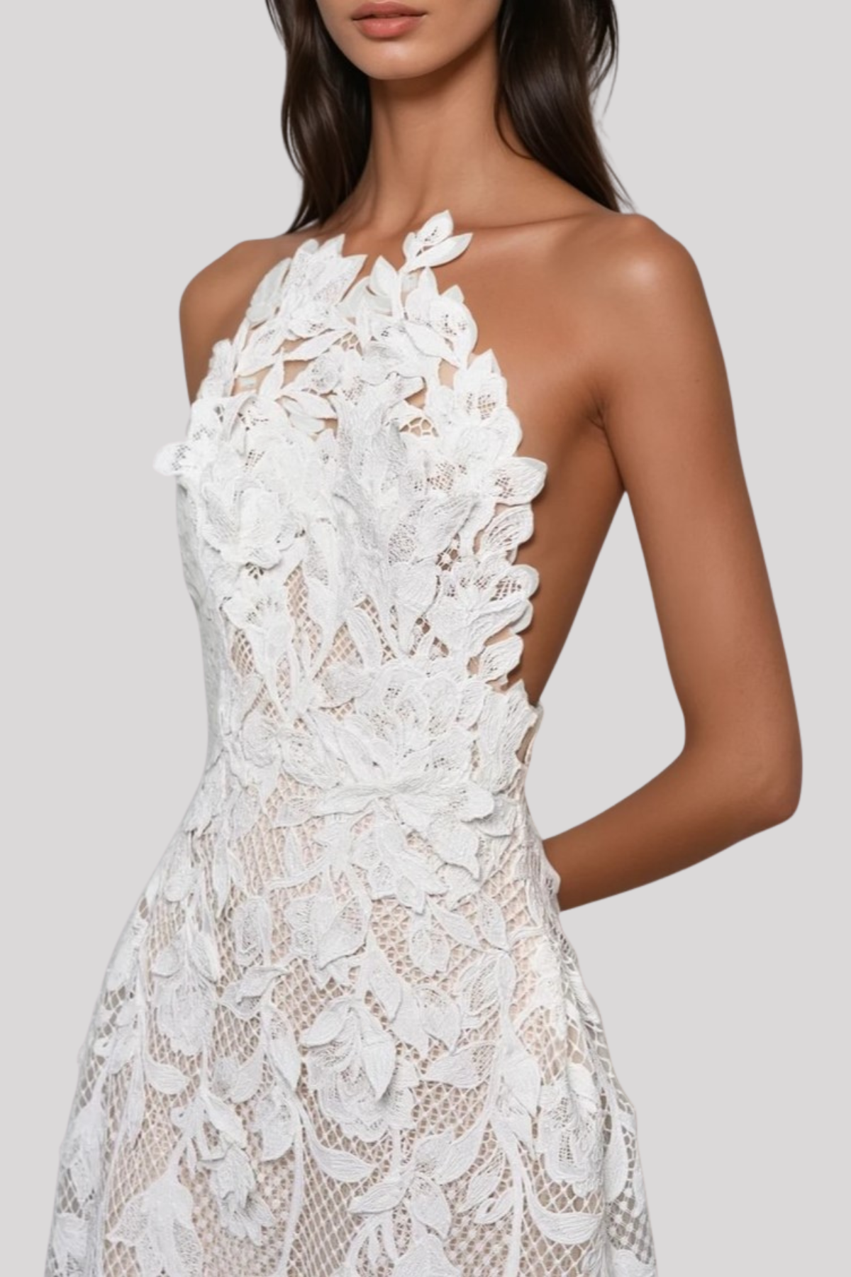 Lakiya Halter Lace Maxi Dress