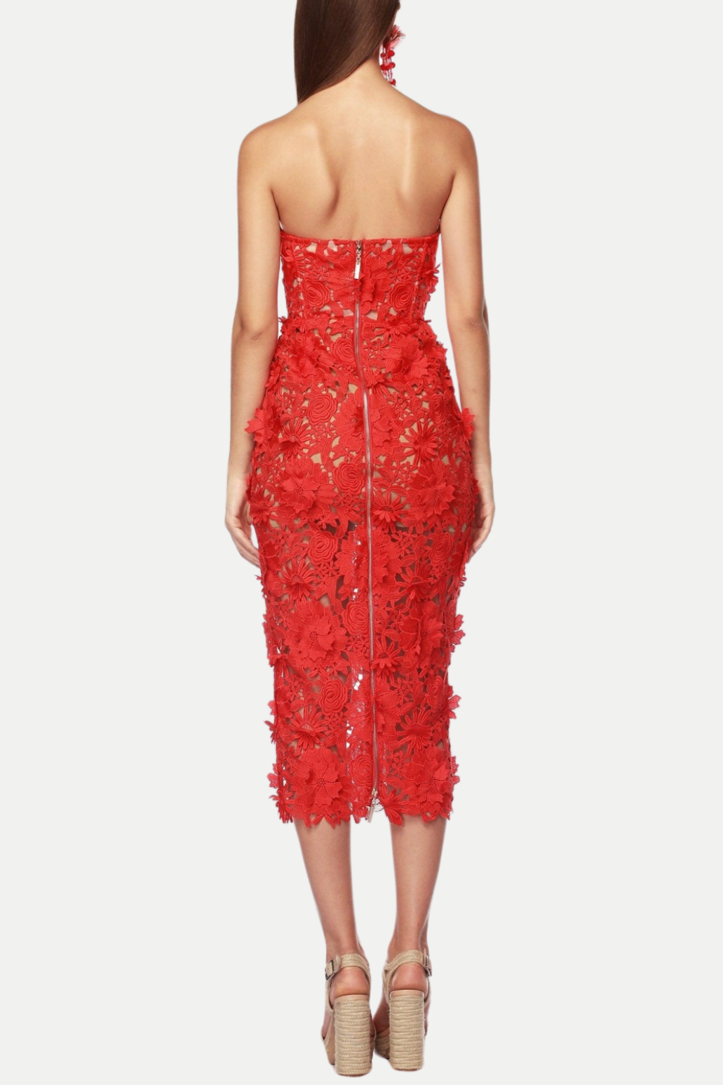 Lamison Strapless Flower Midi Dress