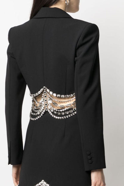 Laurel Rhinestone Cropped Blazer