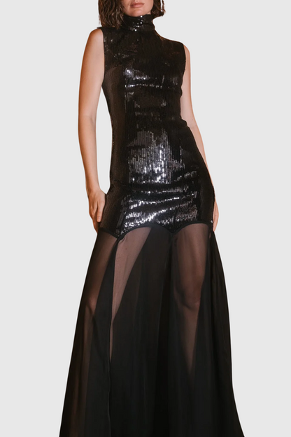 Laurinda Sequin Sleeveless Maxi Dress