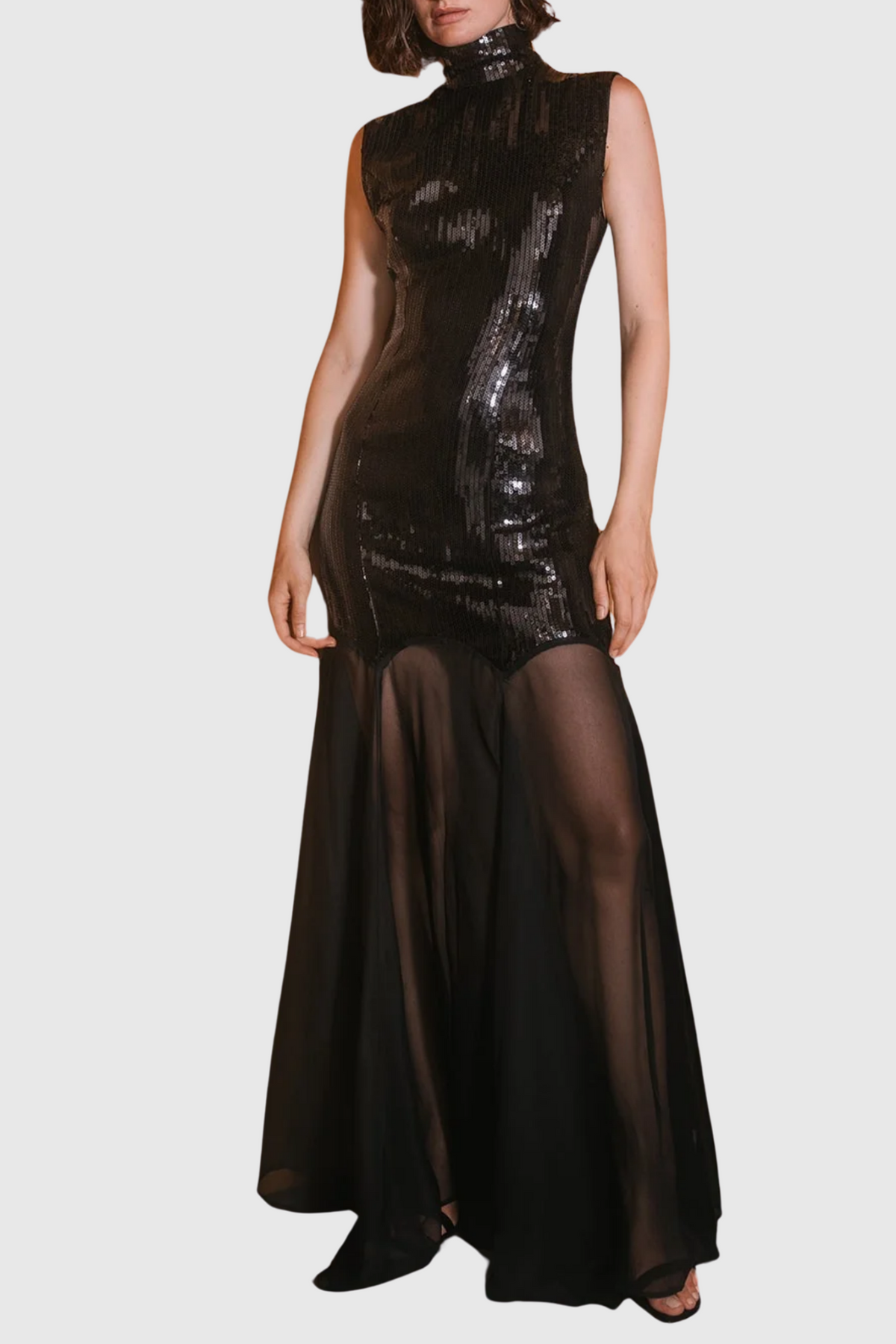 Laurinda Sequin Sleeveless Maxi Dress