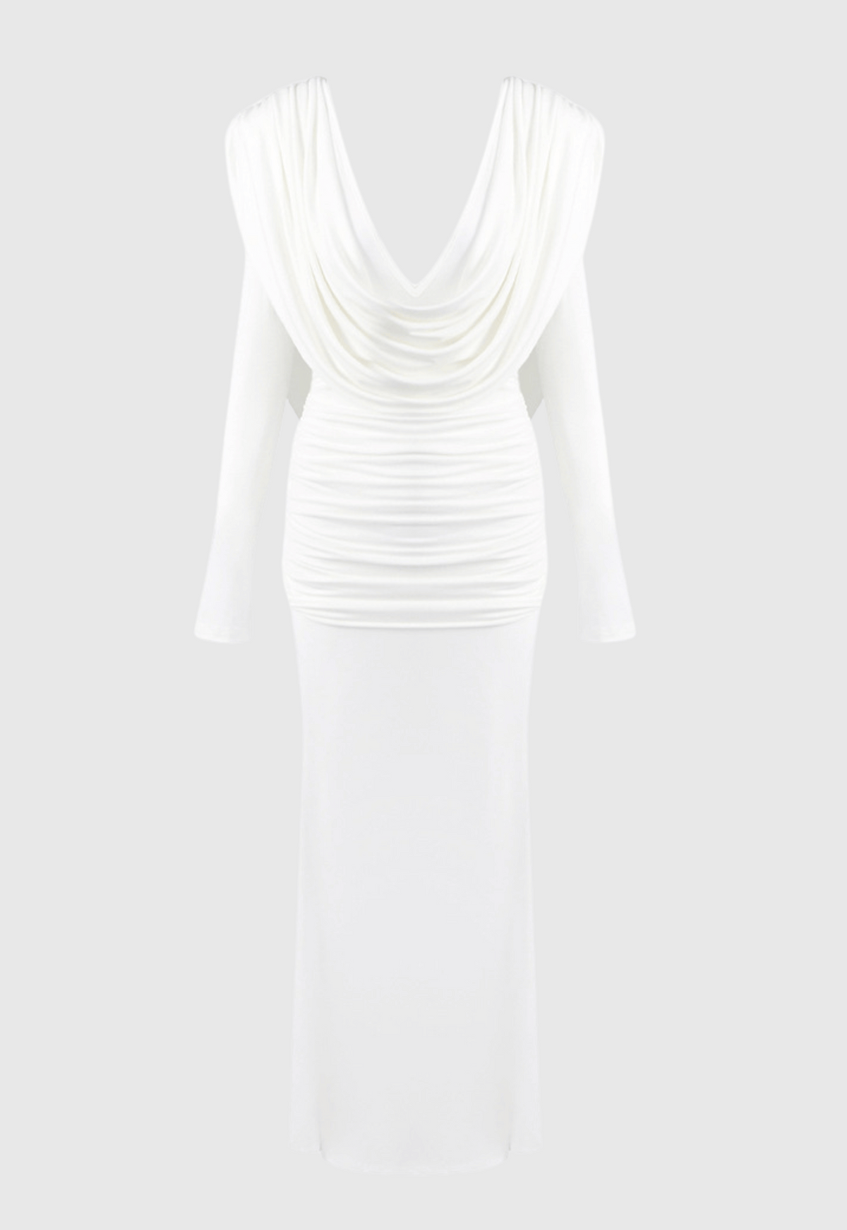 Linus V-neck Draped Backless Maxi Dress