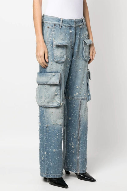 Loretta Distressed Cargo Jeans