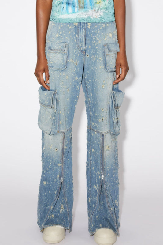 Loretta Distressed Cargo Jeans