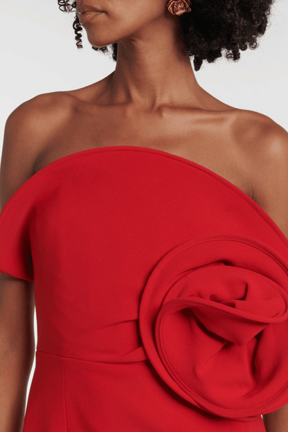 Luciana Floral Appliqué Strapless Mini Dress