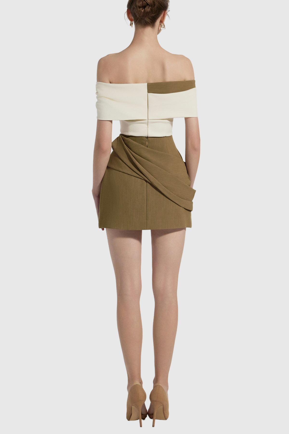 Maely Off Shoulder Ruched Mini Dress