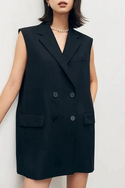 Matida Bow Backless Suit Vest Dress
