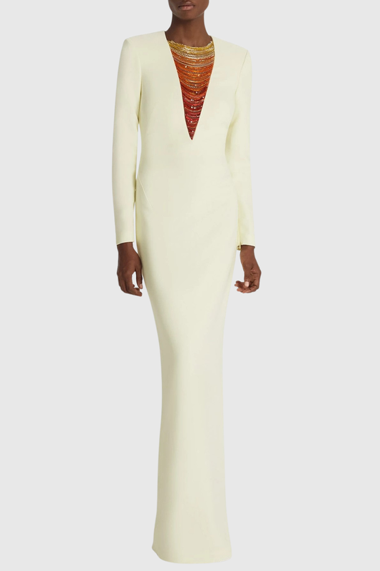 Mawae Gradient Bead Embellished Maxi Dress