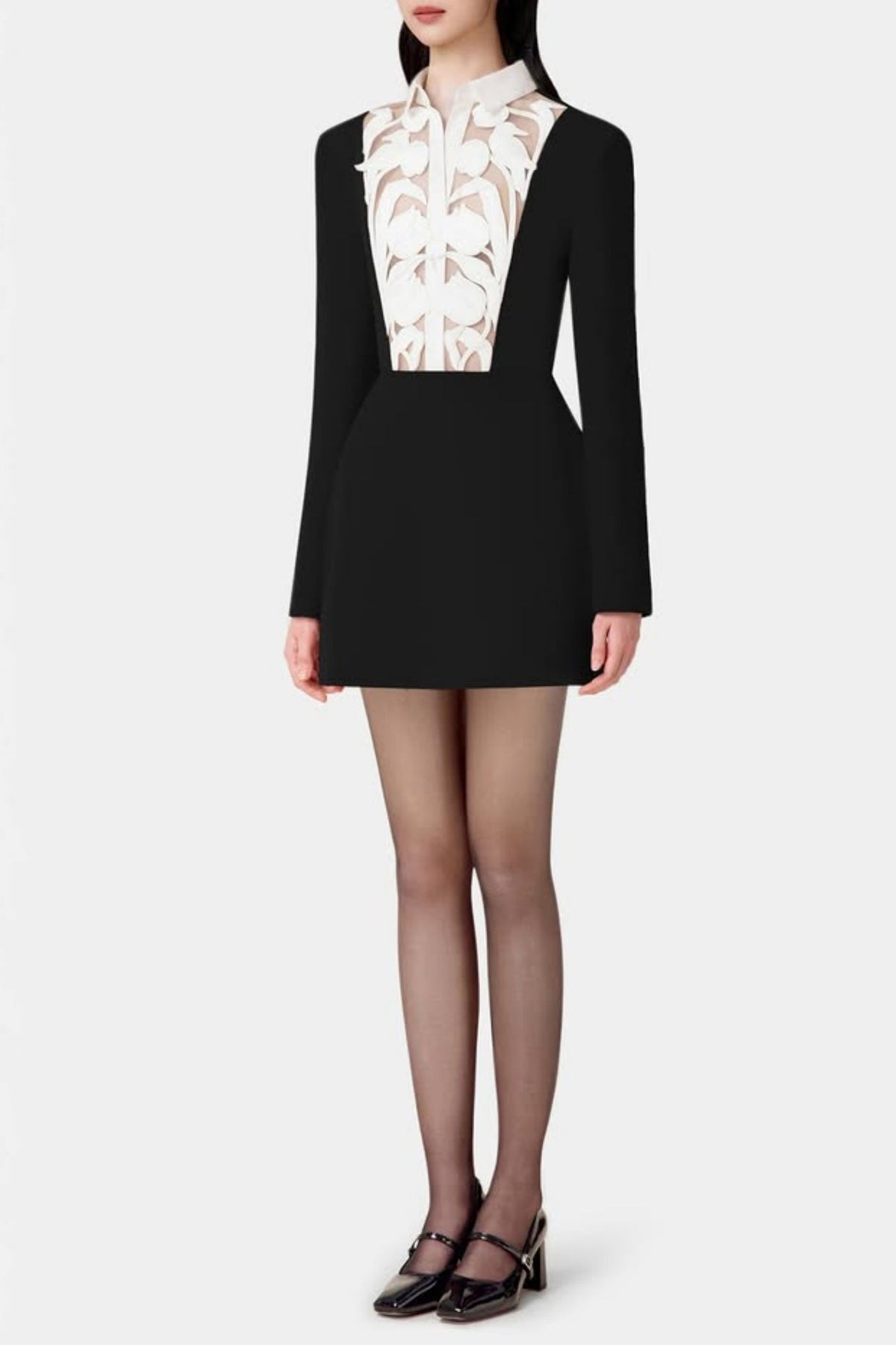 Mayena Floral Cutout Mini Dress - Black