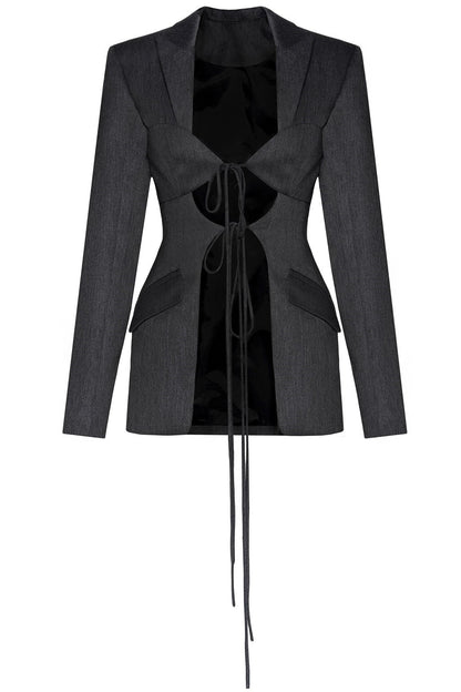 Megan Lace Up Cutout Blazer