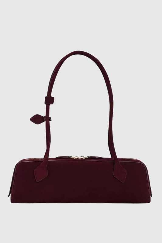Mikki Suede Shoulder Bag - Wine