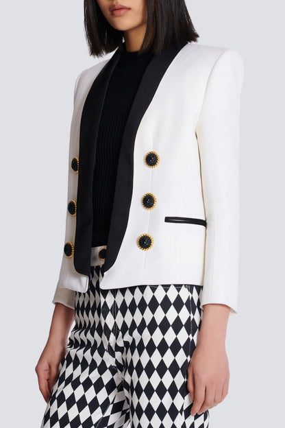 Milea Lapel Open-front Blazer