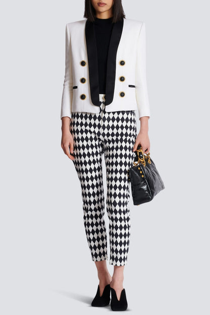 Milea Lapel Open-front Blazer