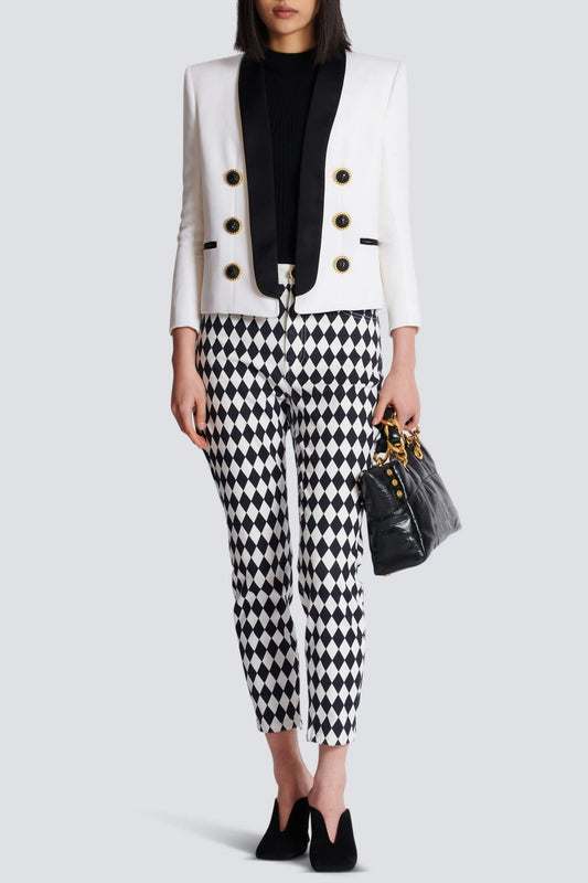 Milea Lapel Open-front Blazer