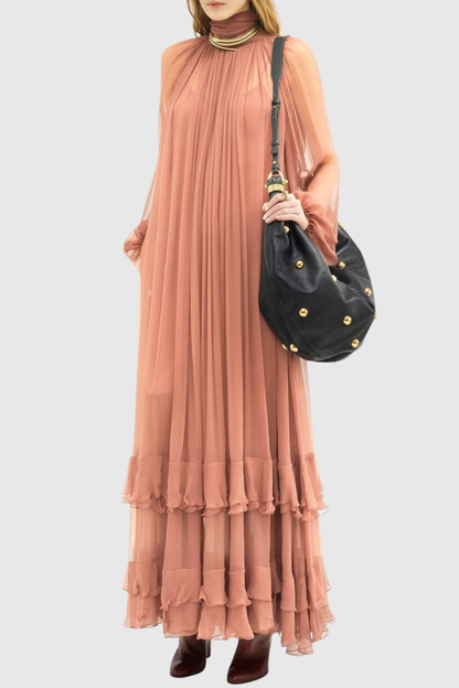 Miraca Ruffle Ruched Maxi Dress