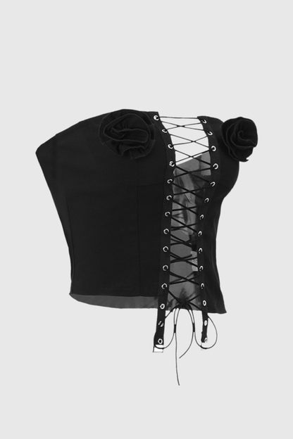 Miriam Floral Lace Up Top