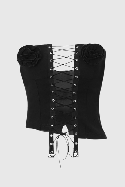 Miriam Floral Lace Up Top