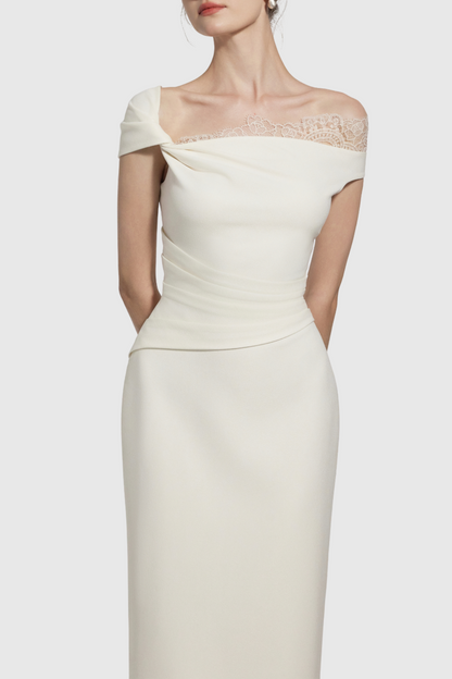 Monika Off Shoulder Lace Midi Dress