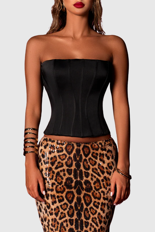 Musa Corset & Leopard Sequin Maxi Skirt