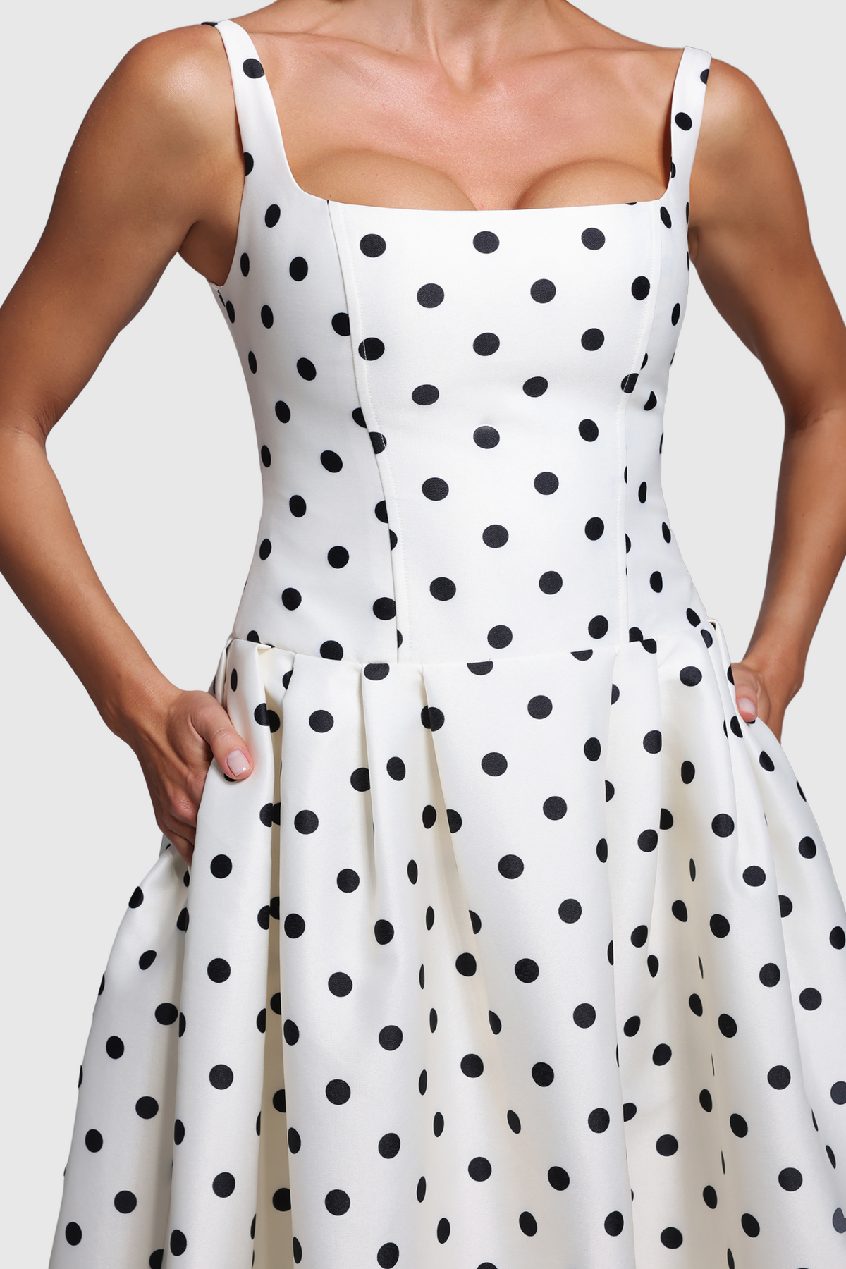 Nataliya Polka Dot Corset Maxi Dress