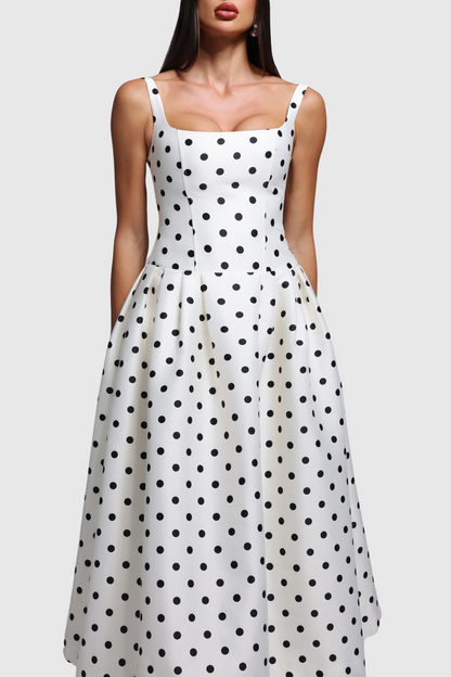 Nataliya Polka Dot Corset Maxi Dress