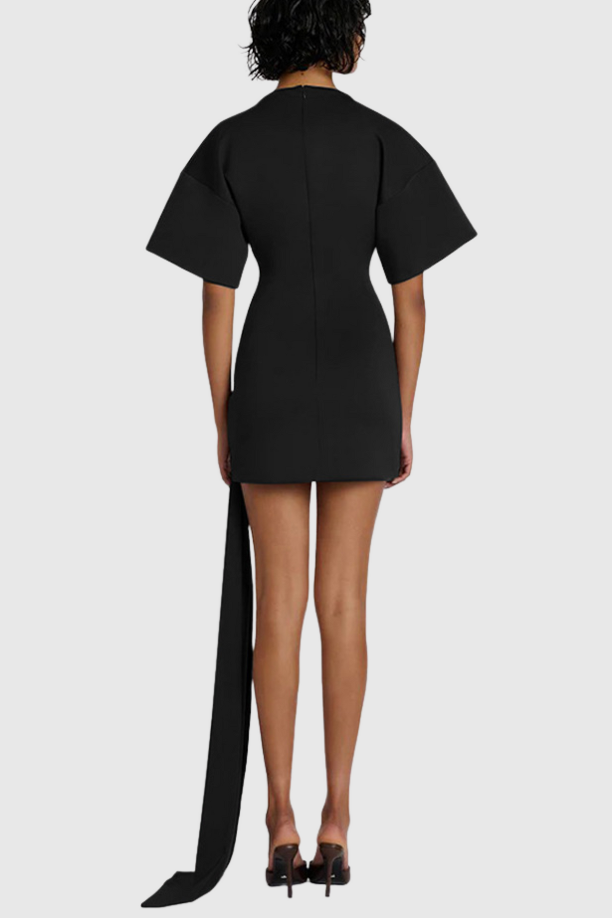 Natalja Draped Embellished Mini Dress - Black