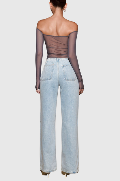 Natane Off Shoulder Crystal Embeliished Top