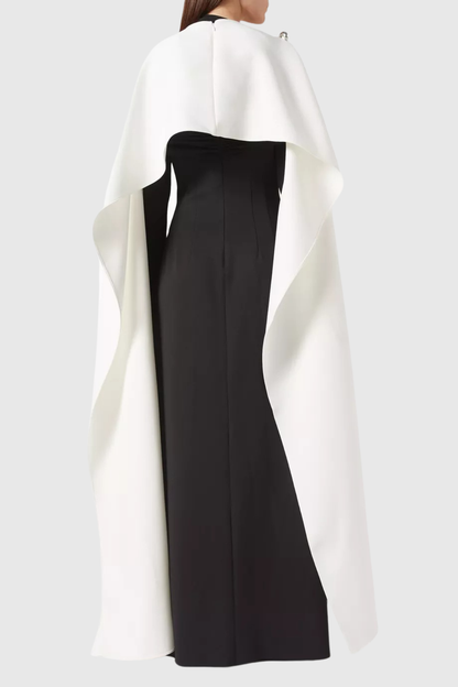 Nialla Shawl Maxi Dress - Black