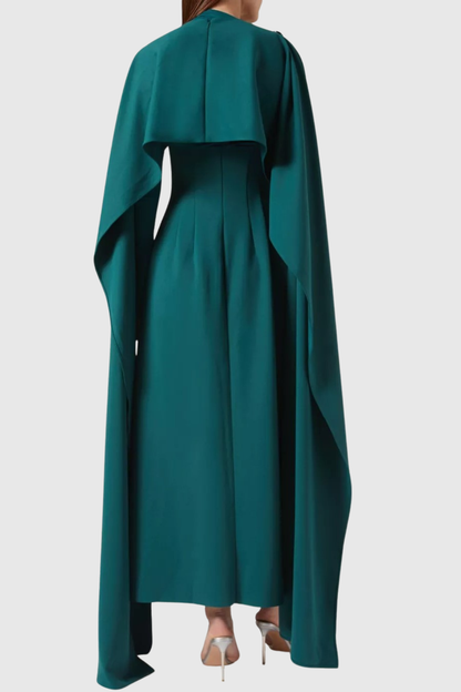 Nialla Shawl Maxi Dress - Green