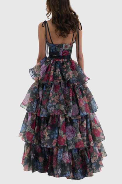 Nicola Floral Cutout Ruffle Skirt Two Piece Set