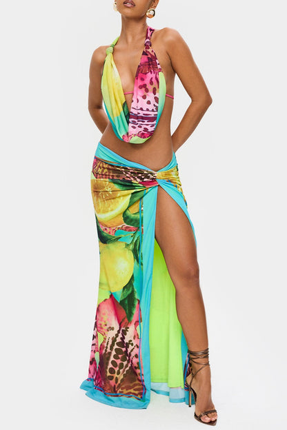 Nille Floral Print Two Piece Set