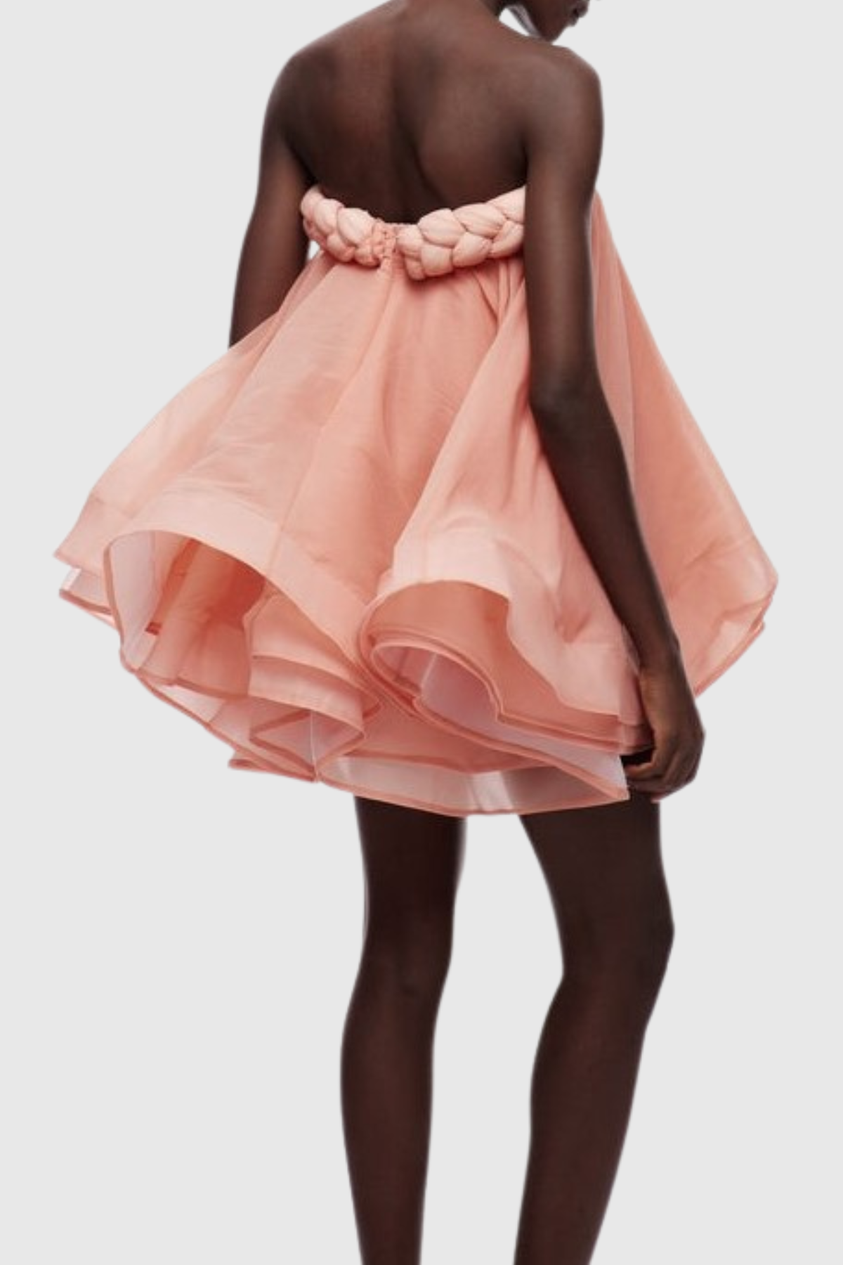 Ninna Braid Strapless Layered Mini Dress - Pink