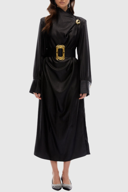 Nobla Belted Leather Coat