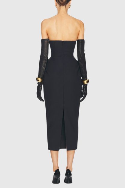 Obozh Bow Strapless Maxi Dress - Black