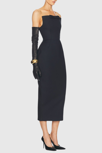 Obozh Bow Strapless Maxi Dress - Black