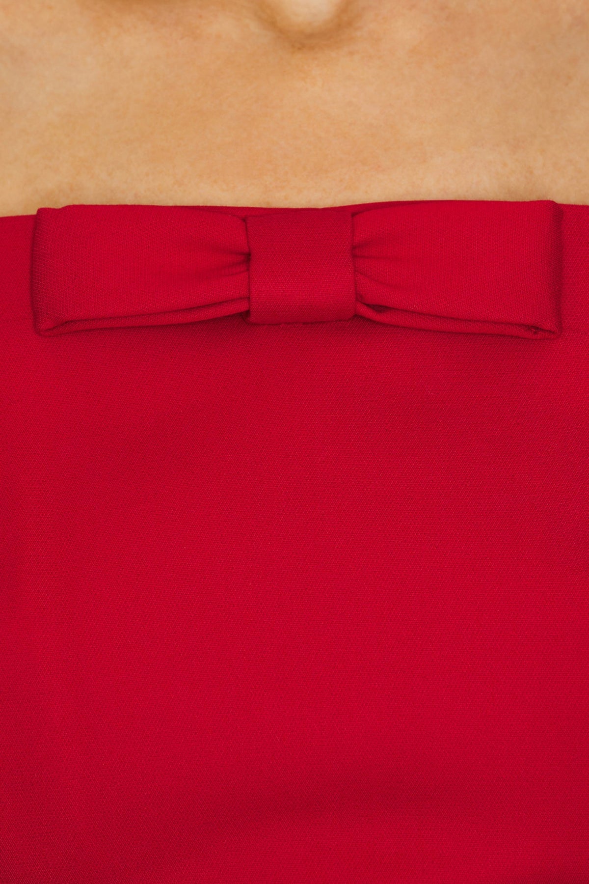 Obozh Bow Strapless Maxi Dress - Red