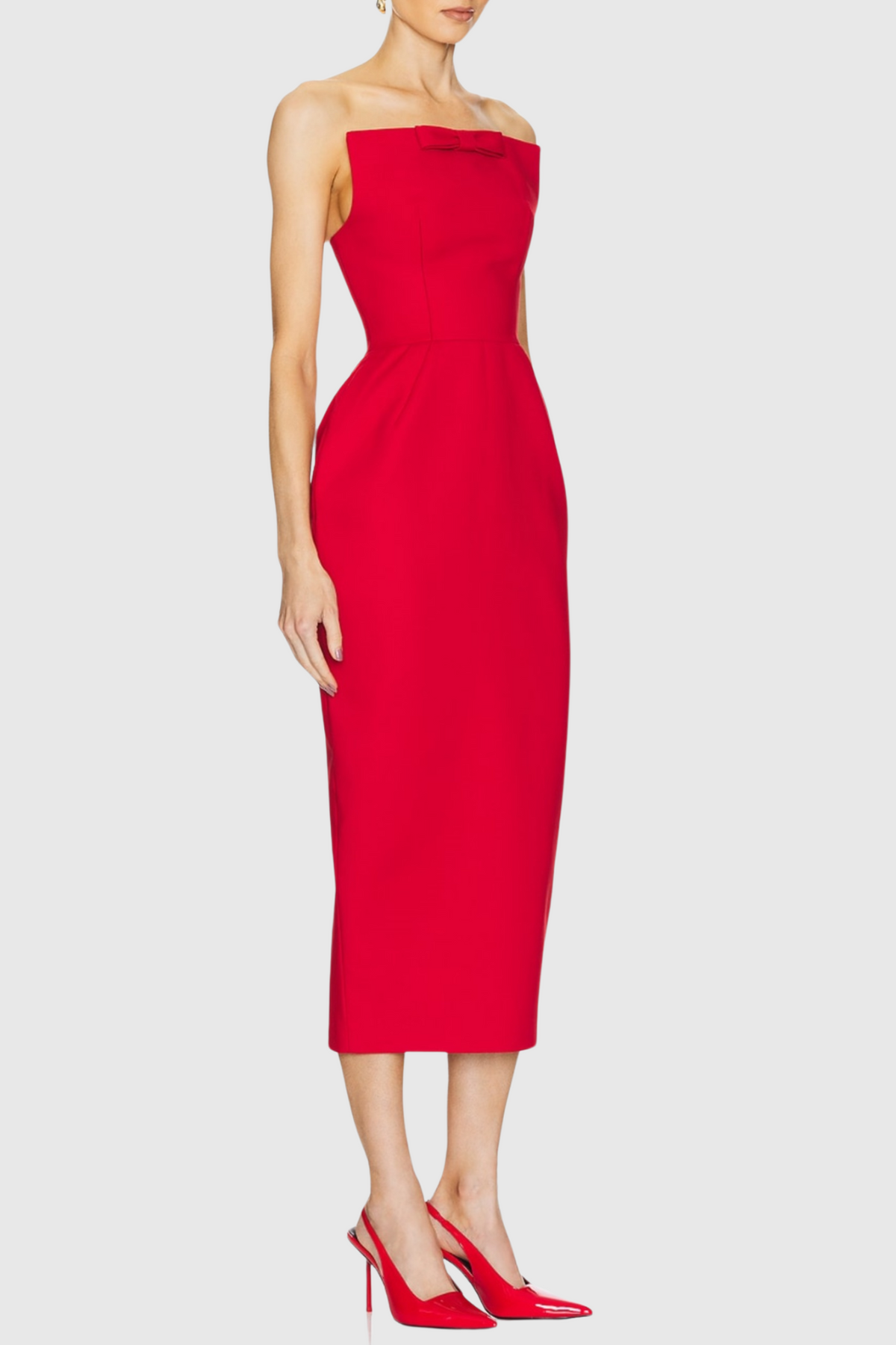 Obozh Bow Strapless Maxi Dress - Red