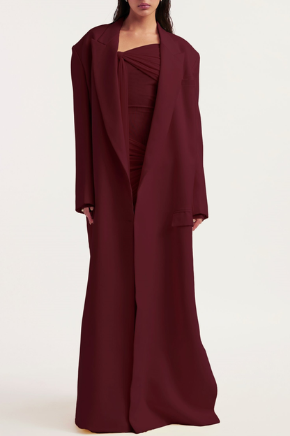Olaya Off Shoulder Ruched Knot Maxi Dress - Wine