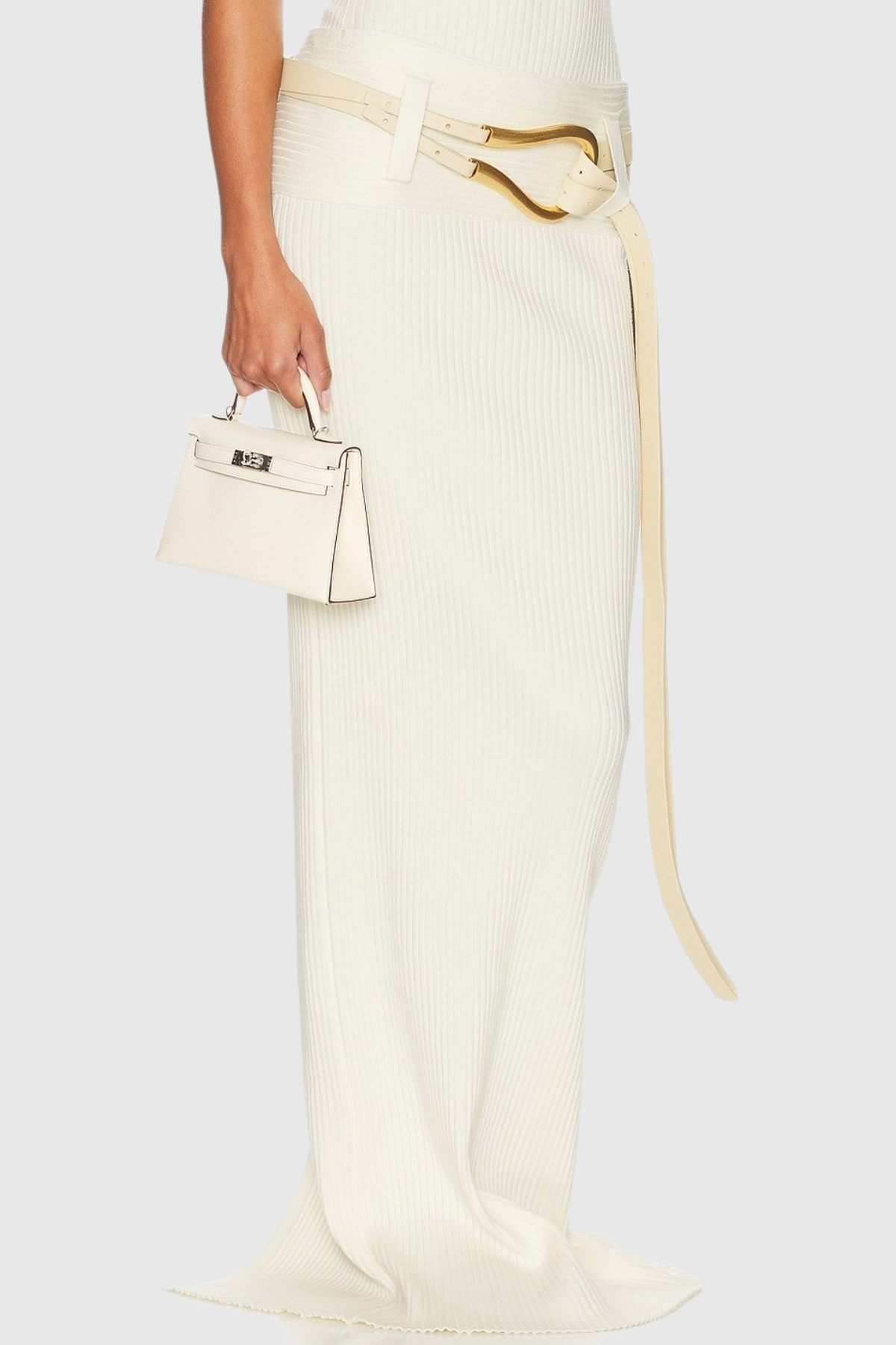 Olenna Knit Maxi Skirt - White