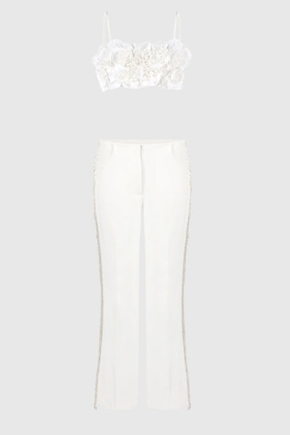 Osei Floral Beaded Fringe Two Piece Set