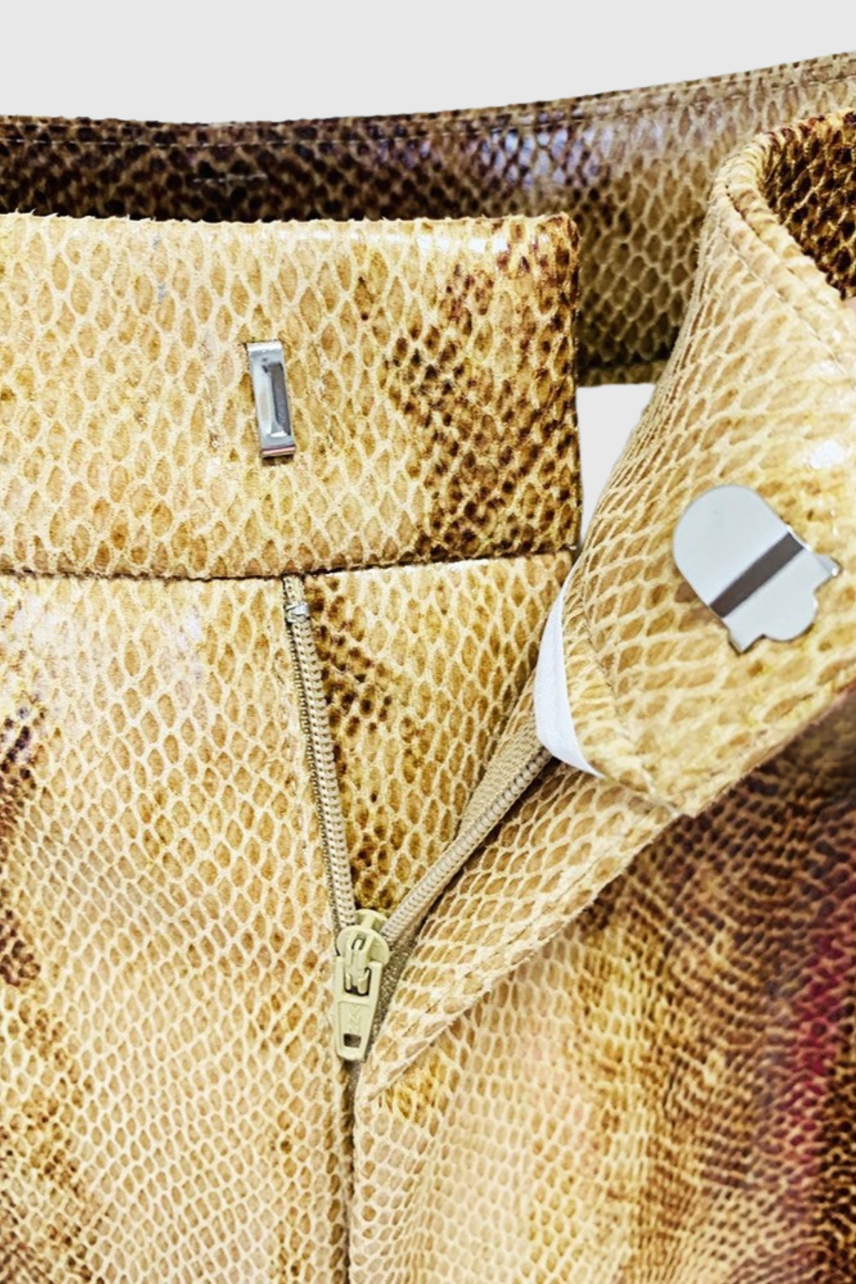 Panka Leather Snake Print Jacket